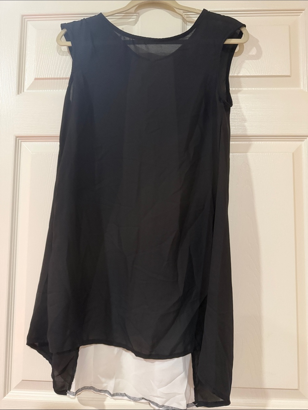 Black Layered Sheer Sleeveless Tunic